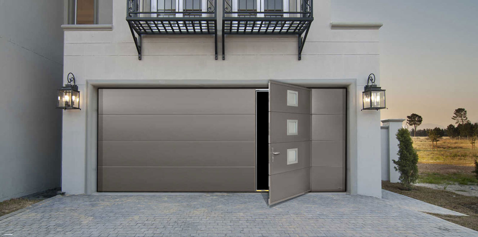 Porte de garage sectionnelle avec porte